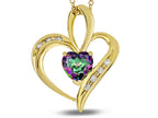 Star K™ Heart Shape 6mm Mystic Rainbow Topaz Pendant Necklace