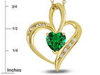 Star K™ Heart Shape 6mm Simulated Emerald Pendant Necklace