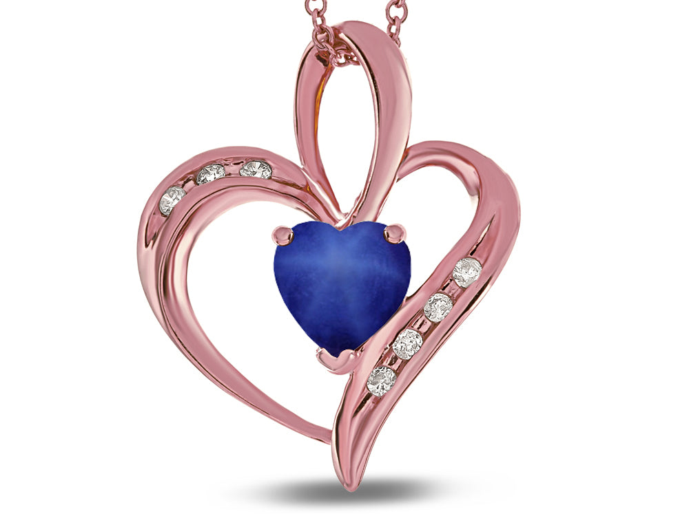 Star K™ Heart Shape 6mm Created Star Sapphire Pendant Necklace