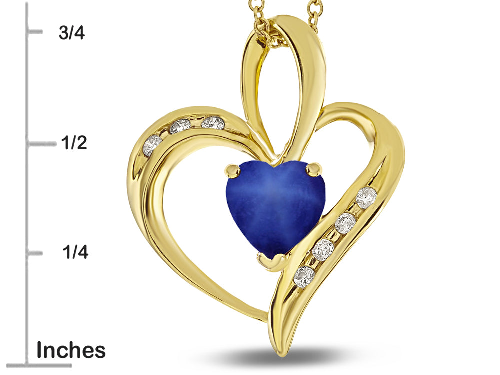Star K™ Heart Shape 6mm Created Star Sapphire Pendant Necklace