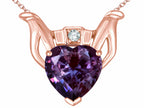 Star K™ Claddagh Love Pendant Necklace With 8mm Heart Simulated Alexandrite