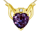 Star K™ Claddagh Love Pendant Necklace With 8mm Heart Simulated Alexandrite