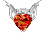 Star K™ Claddagh Love Pendant Necklace With 8mm Heart Simulated Mexican Fire Opal