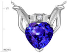 Star K™ Claddagh Love Pendant Necklace With 8mm Heart Simulated Tanzanite