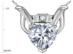 Star K™ Claddagh Love Pendant Necklace With 8mm Heart White Topaz