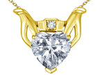 Star K™ Claddagh Love Pendant Necklace With 8mm Heart White Topaz