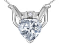 Star K™ Claddagh Love Pendant Necklace With 8mm Heart White Topaz