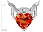 Star K™ Claddagh Love Pendant Necklace With 8mm Heart Simulated Mexican Fire Opal
