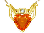 Star K™ Claddagh Love Pendant Necklace With 8mm Heart Simulated Mexican Fire Opal