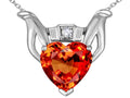 Star K™ Claddagh Love Pendant Necklace With 8mm Heart Simulated Mexican Fire Opal