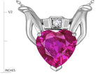 Star K™ Claddagh Love Pendant Necklace With 8mm Heart Simulated Pink Tourmaline