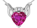 Star K™ Claddagh Love Pendant Necklace With 8mm Heart Simulated Pink Tourmaline
