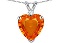 Star K™ 8mm Simulated Meixcan Fire Opal Heart Pendant Necklace