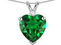 Star K™ 8mm Simulated Emrald Heart Pendant Necklace