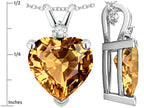 Star K™ 8mm Simulated Imperial Yellow Topaz Heart Pendant Necklace
