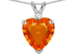 Star K™ 8mm Simulated Meixcan Fire Opal Heart Pendant Necklace