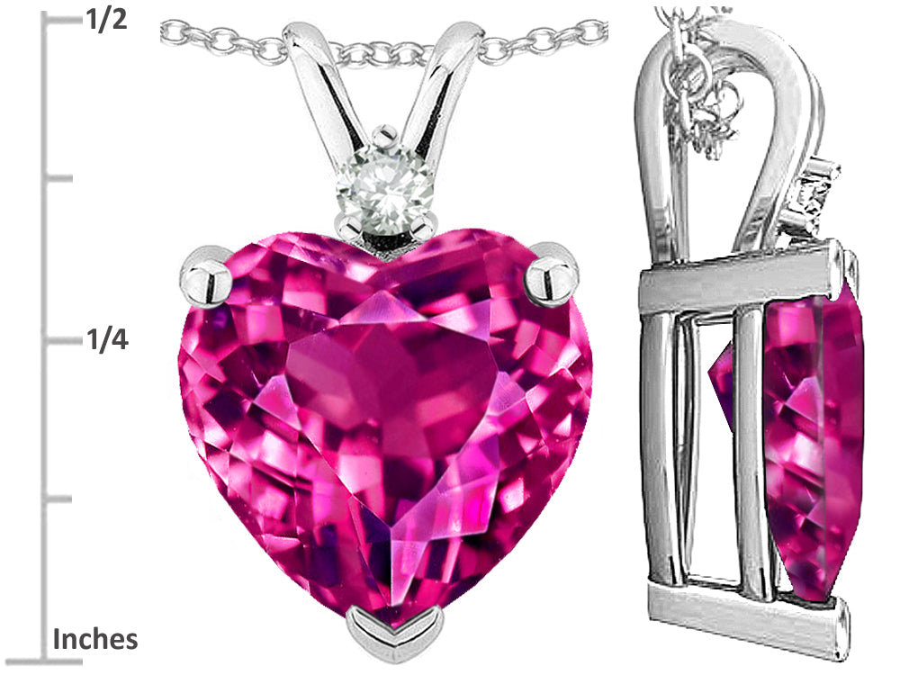 Star K™ 8mm Simulated Pink Tourmaline Heart Pendant Necklace