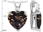 Star K™ 8mm Genuine Smoky Quartz Heart Pendant Necklace