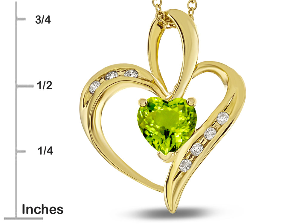 Star K™ Heart Shape 6mm Genuine Peridot Pendant Necklace