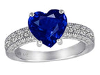 Star K 8mm Heart Shape Created Sapphire Ring