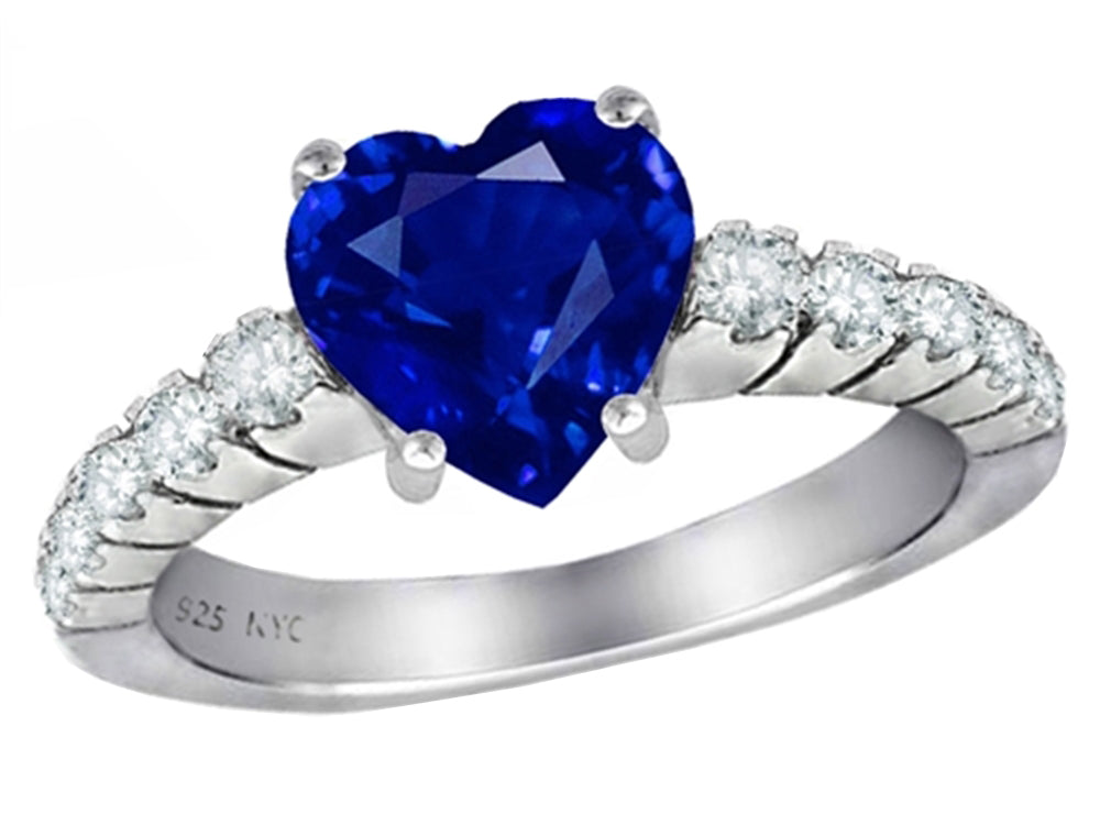 Star K 8mm Heart Shape Created Sapphire Ring