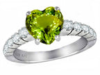 Star K Genuine 8mm Heart Shape Peridot Ring