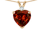 Star K™ 8mm Genuine Garnet Heart Pendant Necklace