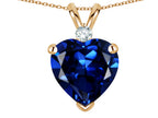 Star K™ 8mm Created Sapphire Heart Pendant Necklace