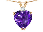 Star K™ 8mm Genuine Amethyst Heart Pendant Necklace