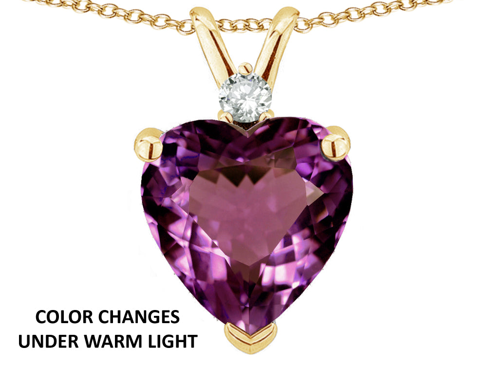 Star K™ 8mm Simulated Alexandrite Heart Pendant Necklace