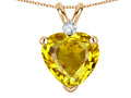 Star K™ 8mm Genuine Citrine Heart Pendant Necklace