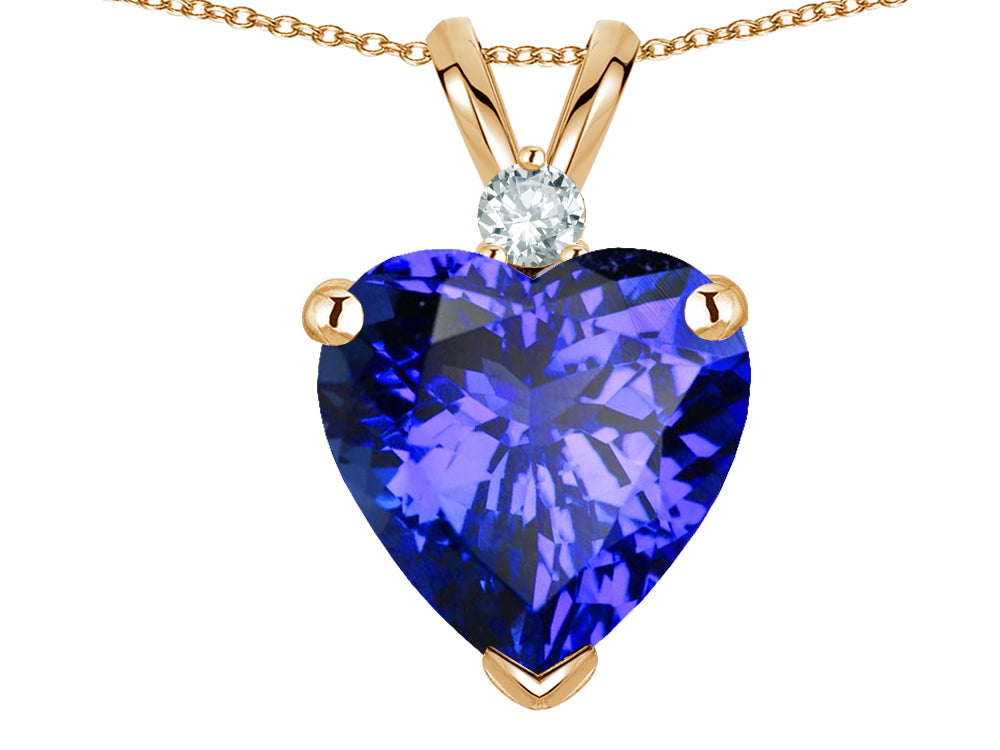 Star K™ 8mm Simulated Tanzanite Heart Pendant Necklace