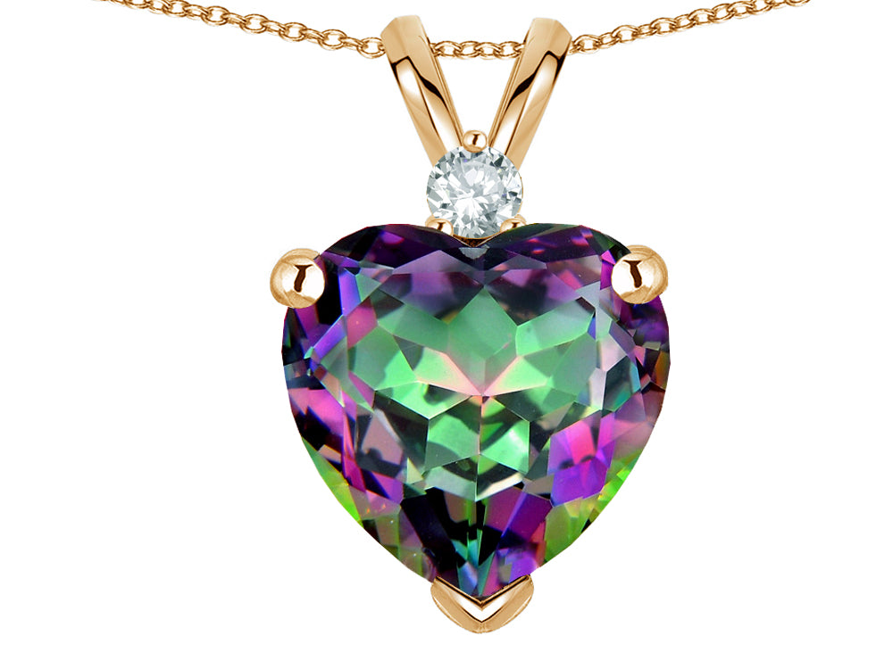 Star K™ 8mm Rainbow Mystic Topaz Heart Pendant Necklace
