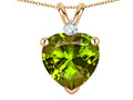 Star K™ 8mm Genuine Peridot Heart Pendant Necklace