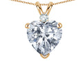 Star K™ 8mm Genuine White Topaz Heart Pendant Necklace