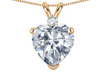 Star K™ 8mm Genuine White Topaz Heart Pendant Necklace