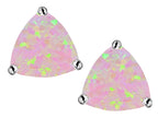 Star K™ Trillion 7mm Pink Created Opal Earrings Studs
