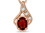 Star K™ Oval 7x5mm Genuine Garnet Drop Pendant Necklace