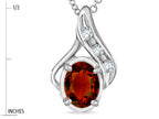 Star K™ Oval 7x5mm Genuine Garnet Drop Pendant Necklace