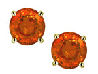 Star K™ Round 6mm Simulated Orange Mexican Fire Opal Classic Screw Back Stud Earrings