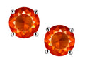 Star K™ Round 6mm Simulated Orange Mexican Fire Opal Classic Screw Back Stud Earrings