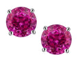 Star K™ Round 6mm Simulated Pink Tourmaline Classic Screw Back Stud Earrings