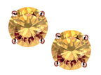 Star K™ Round 6mm Simulated Imperial Yellow Topaz Classic Screw Back Stud Earrings