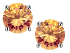 Star K™ Round 6mm Simulated Imperial Yellow Topaz Classic Screw Back Stud Earrings