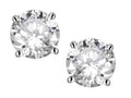 Star K™ Round 6mm Genuine White Topaz Classic Screw Back Stud Earrings