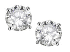 Star K™ Round 6mm Genuine White Topaz Classic Screw Back Stud Earrings