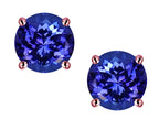 Star K™ Round 6mm Simulated Tanzanite Classic Screw Back Stud Earrings