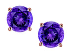 Star K™ 7mm Round Genuine Amethyst Classic Screw Back Stud Earrings