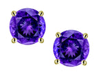 Star K™ 7mm Round Genuine Amethyst Classic Screw Back Stud Earrings