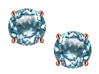 Star K™ 7mm Round Genuine Blue Topaz Classic Screw Back Stud Earrings